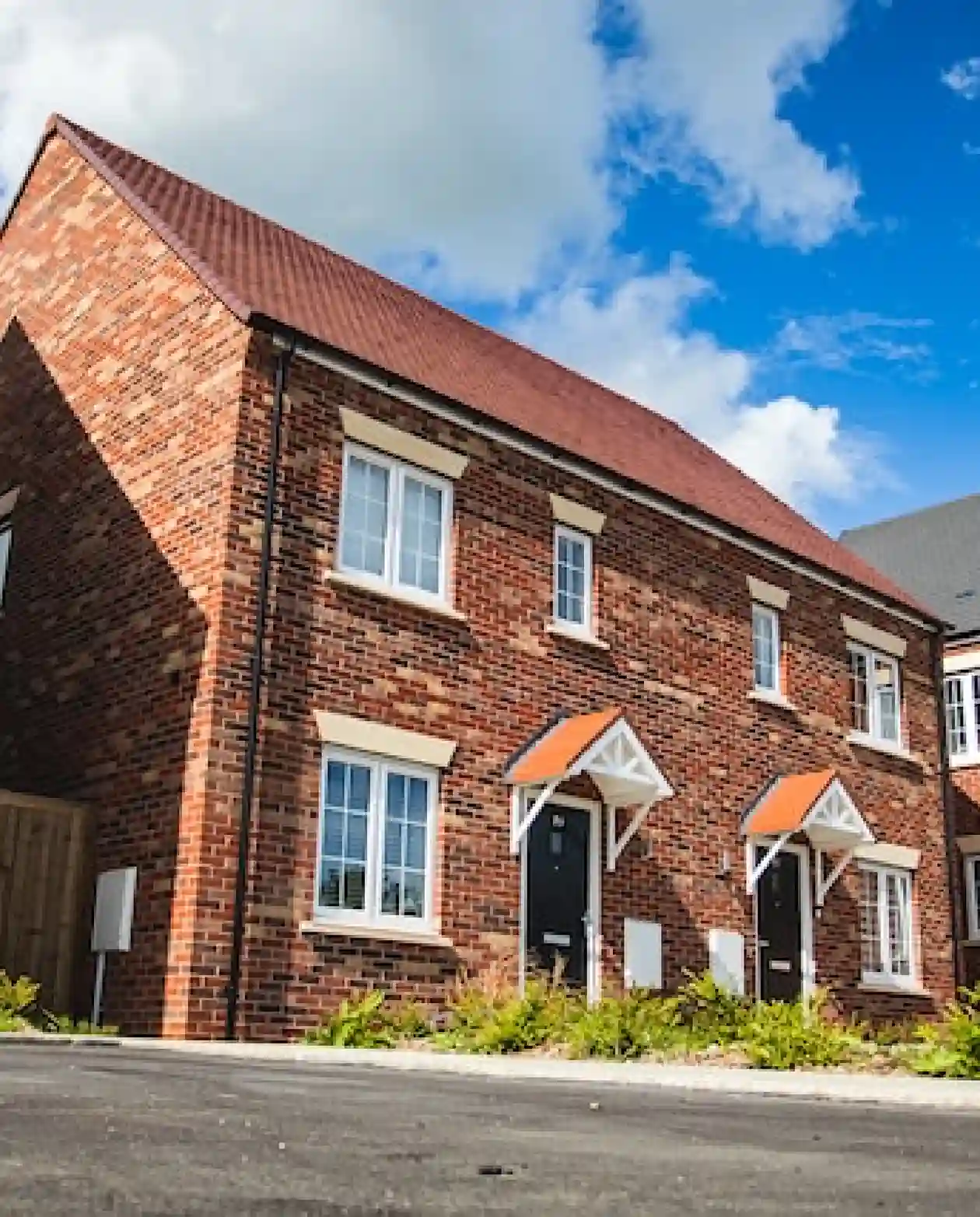 New build houses on a sunny day